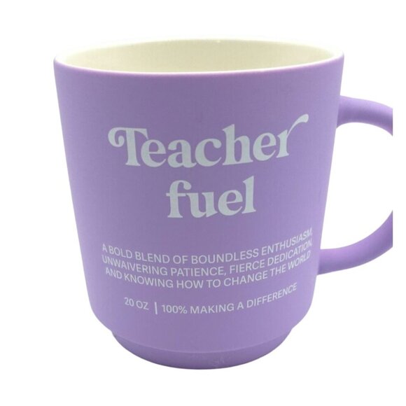 Teacher Fuel Lavender Ceramic Coffee Mug With Humorous Saying - Picture 7 of 7